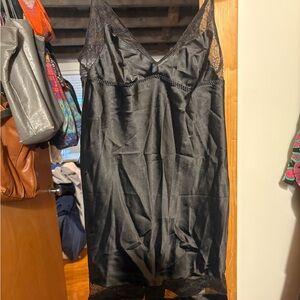 Elegant Black Lace Slip Dress